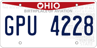 OH license plate GPU4228