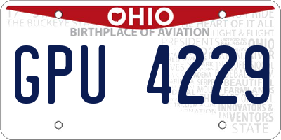 OH license plate GPU4229