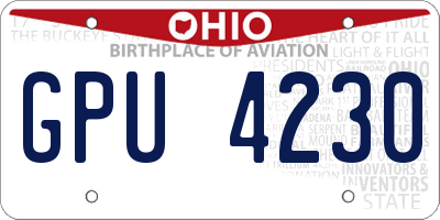 OH license plate GPU4230