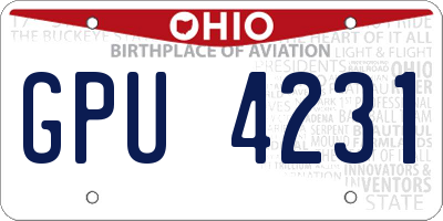 OH license plate GPU4231