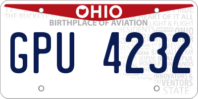 OH license plate GPU4232