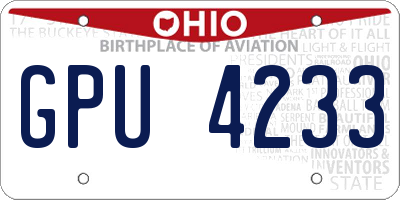 OH license plate GPU4233