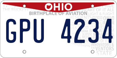OH license plate GPU4234