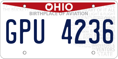 OH license plate GPU4236