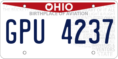 OH license plate GPU4237