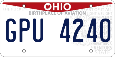 OH license plate GPU4240