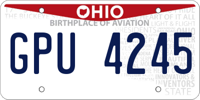 OH license plate GPU4245