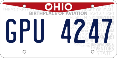 OH license plate GPU4247