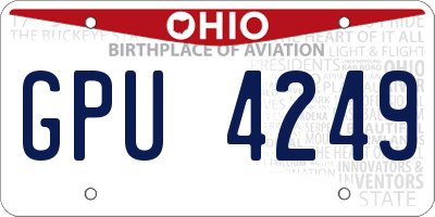 OH license plate GPU4249