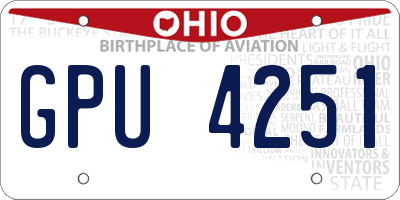 OH license plate GPU4251