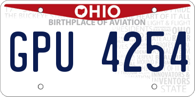 OH license plate GPU4254