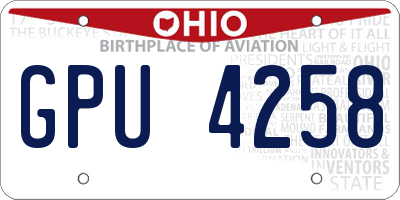 OH license plate GPU4258