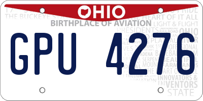OH license plate GPU4276
