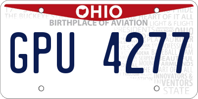 OH license plate GPU4277