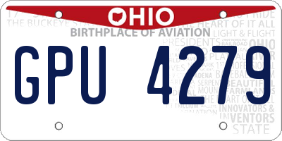 OH license plate GPU4279