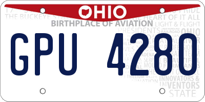 OH license plate GPU4280