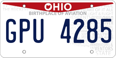 OH license plate GPU4285