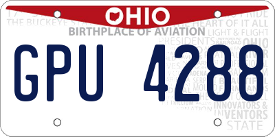 OH license plate GPU4288