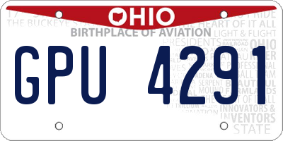 OH license plate GPU4291