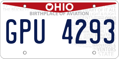 OH license plate GPU4293