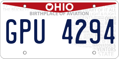 OH license plate GPU4294