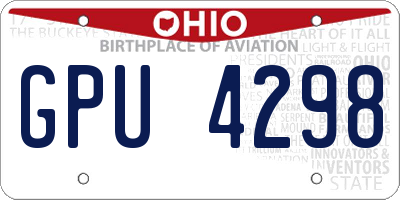 OH license plate GPU4298