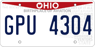 OH license plate GPU4304
