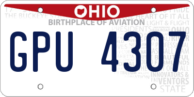 OH license plate GPU4307