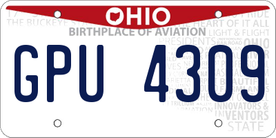 OH license plate GPU4309