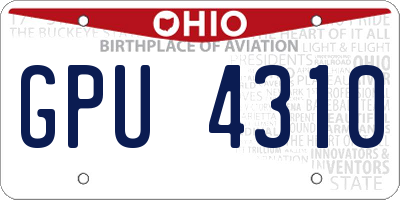 OH license plate GPU4310