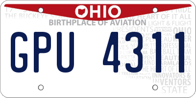 OH license plate GPU4311