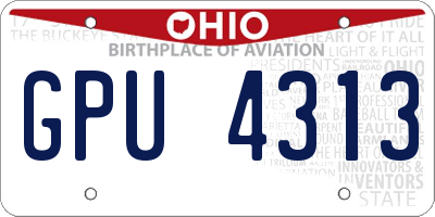 OH license plate GPU4313