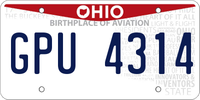 OH license plate GPU4314
