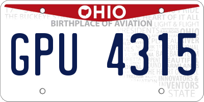 OH license plate GPU4315