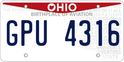 OH license plate GPU4316