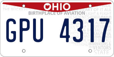 OH license plate GPU4317