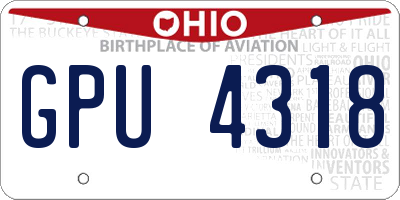 OH license plate GPU4318