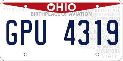 OH license plate GPU4319
