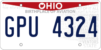 OH license plate GPU4324