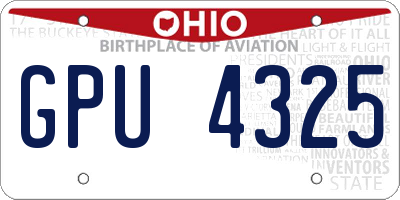 OH license plate GPU4325