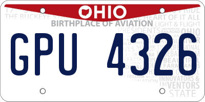 OH license plate GPU4326