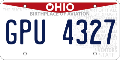 OH license plate GPU4327