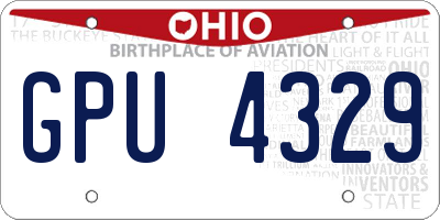 OH license plate GPU4329