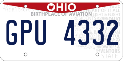 OH license plate GPU4332