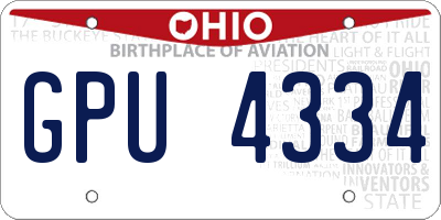 OH license plate GPU4334