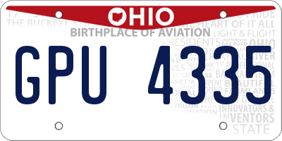 OH license plate GPU4335
