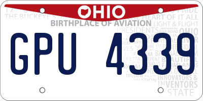 OH license plate GPU4339