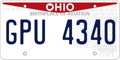OH license plate GPU4340