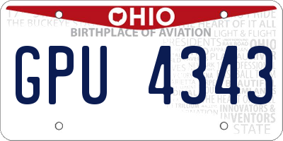 OH license plate GPU4343
