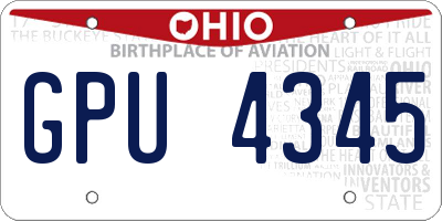 OH license plate GPU4345